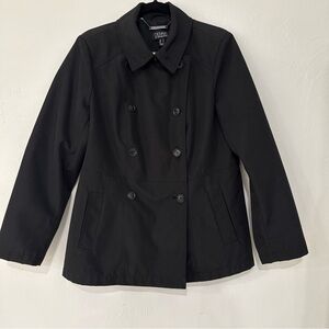 Dennis Basso‎ Elegant Black Pea Coat